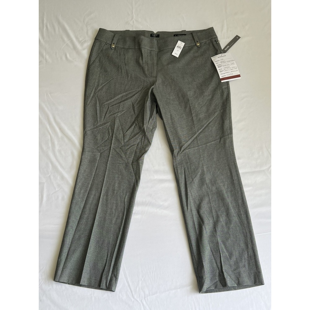 Loft Plus Marisa Trouser Pants 18 Black Multi Micro Check Straight Leg 481879 - Picture 2 of 9